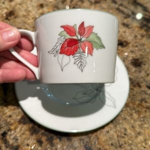 Block Spal Poinsettia cups and saucers